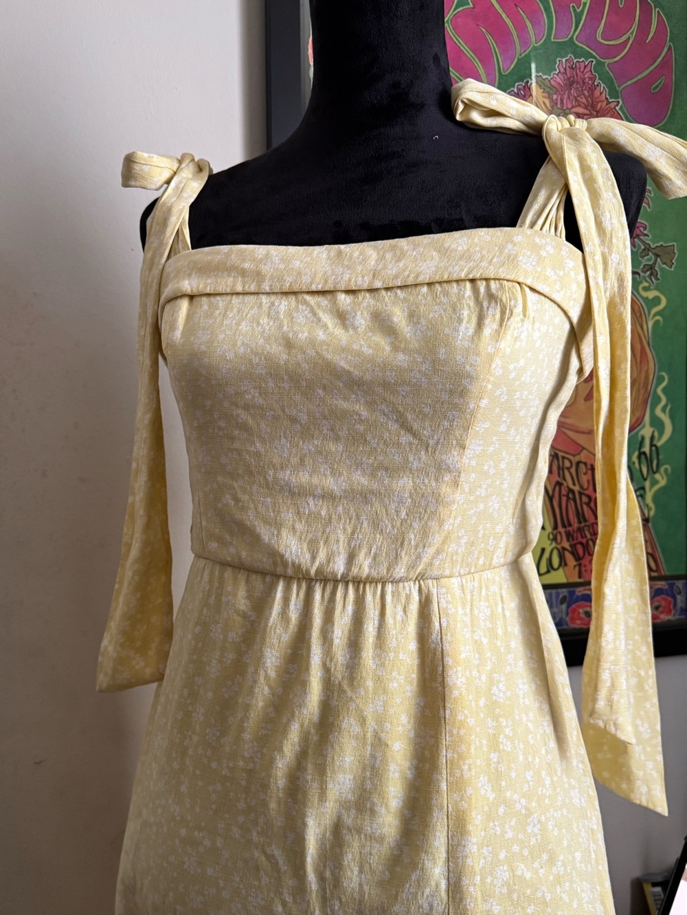 Trixxi Pale Yellow Tie-Strap Maxi Dress